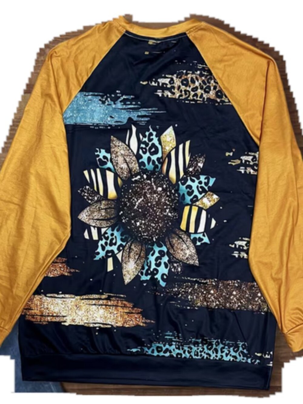 Temu XXL Women Plus Sunflower Long Sleeve Top Pullover Blouse Shirt